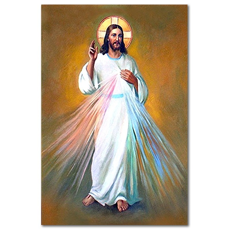 Obraz olejny ręcznie malowany Jezu Ufam Tobie 80x120cm