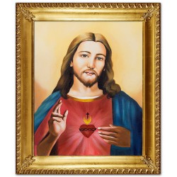  Obraz z Jezusem Chrystusem 54x64cm Obraz ręcznie malowany na płótnie