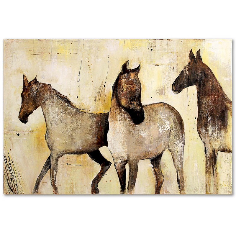  Obraz olejny ręcznie malowany 80x120cm Konie