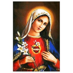  Obraz Matki Boskiej z otwartm sercem malowany 60x90 cm