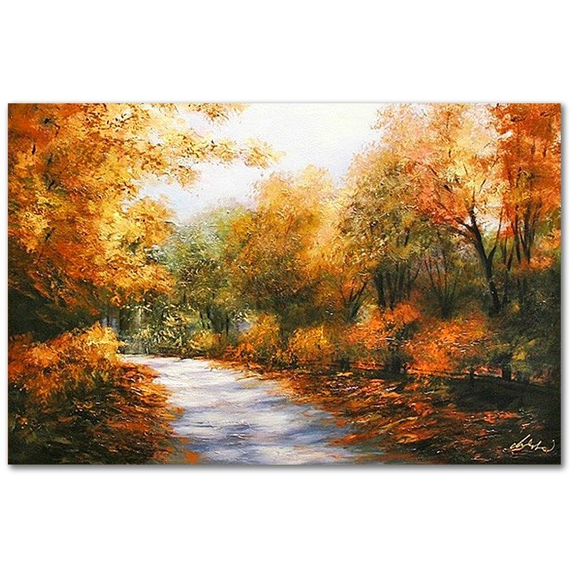  Obraz malowany Leśna ścieżka 60x90cm