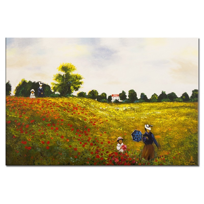  Obraz olejny ręcznie malowany Claude Monet Pole maków 80x120cm