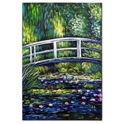  Obraz olejny ręcznie malowany Claude Monet Japoński mostek 80x120cm