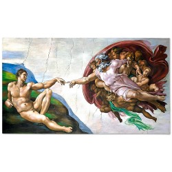  Obraz olejny ręcznie malowany Michał Anioł Stworzenie Adama 100x180cm