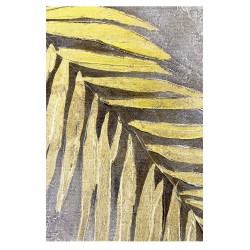  Obraz malowany z płatkami złota 80x120cm Złote liście