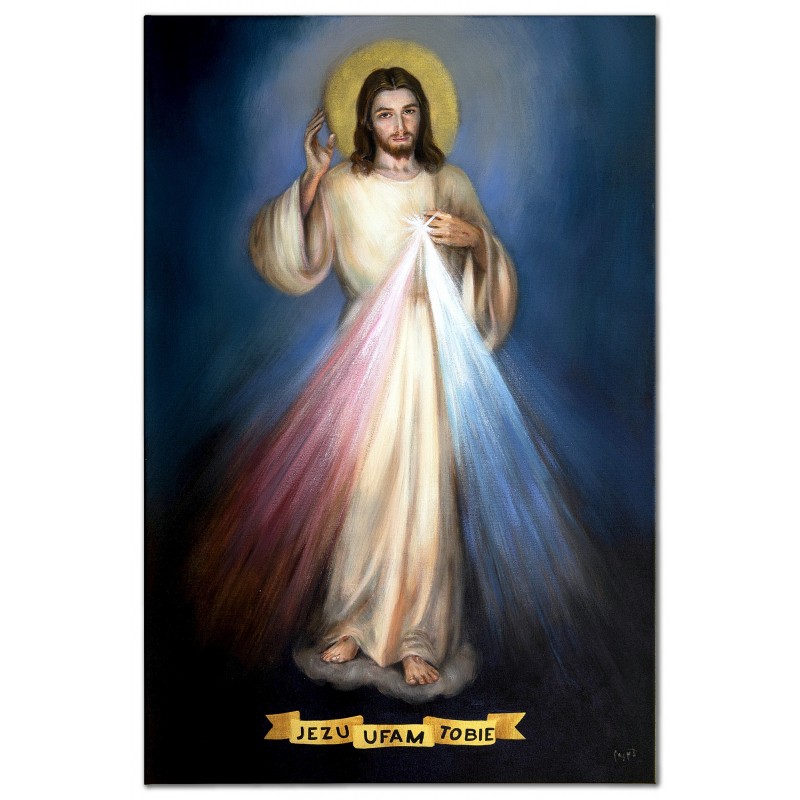 Obraz malowany Jezu Ufam Tobie 60x90cm