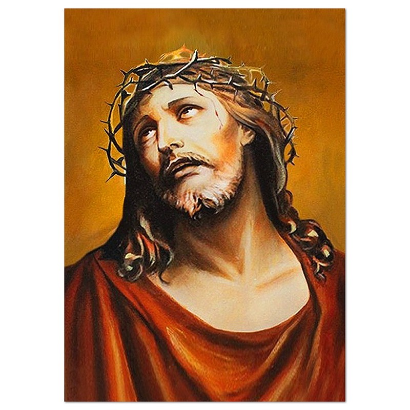  Obraz malowany Jezus Chrystus w koronie cierniowej 50x70cm
