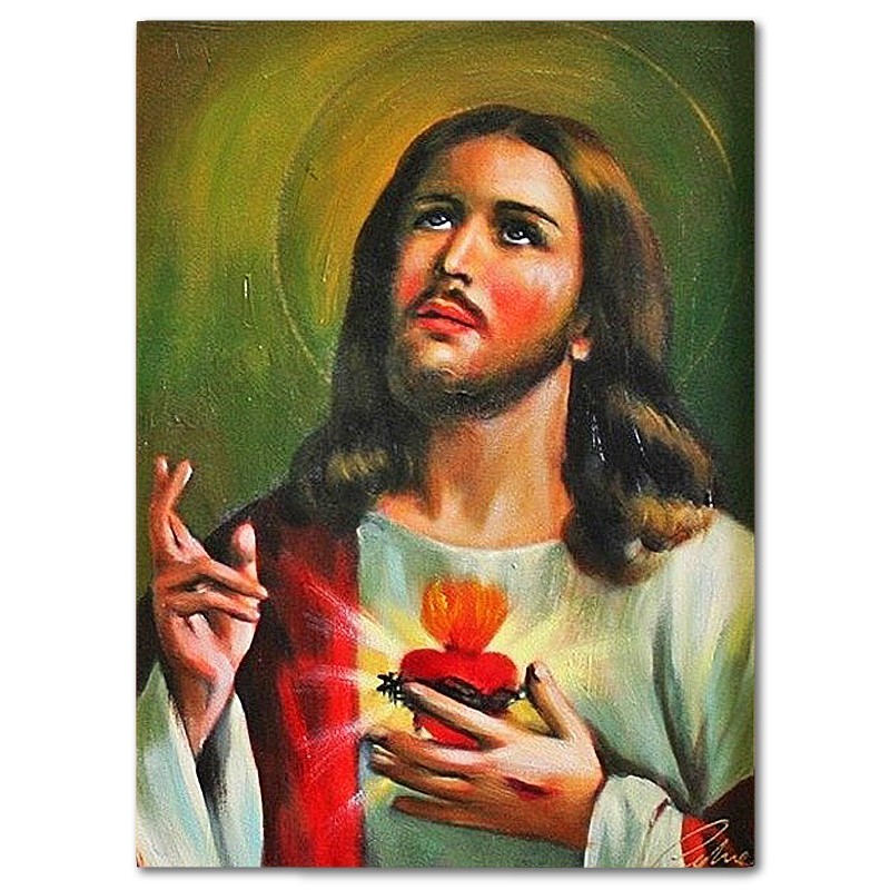  Obraz malowany Jezus z otwartym sercem 30x40cm