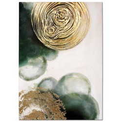  Obraz malowany z elementami płatków złota 50x70cm Bańki mydlane