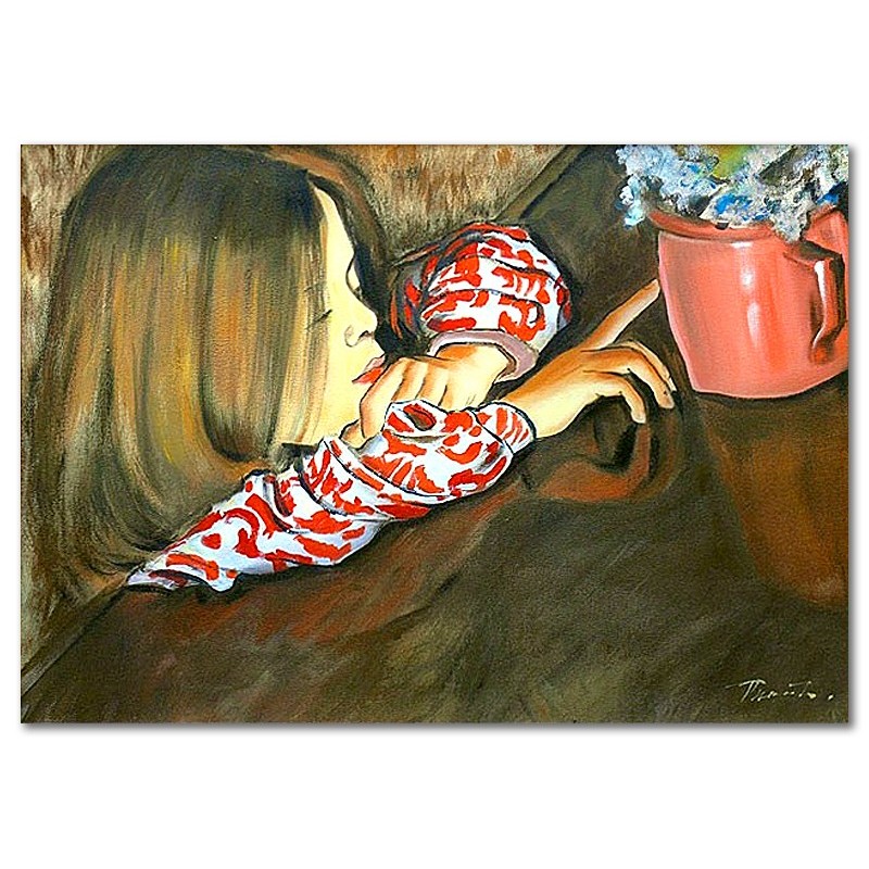  Obraz malowany Stanisław Wyspiański Helenka z wazonem 110x150cm