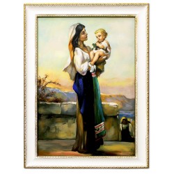  Obraz Matki Boskiej z Dzieciątkiem 63x84 cm obraz olejny na płótnie w ramie