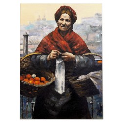 Obraz olejny ręcznie malowany Aleksander Gierymski Żydówka z pomarańczami 110x150cm