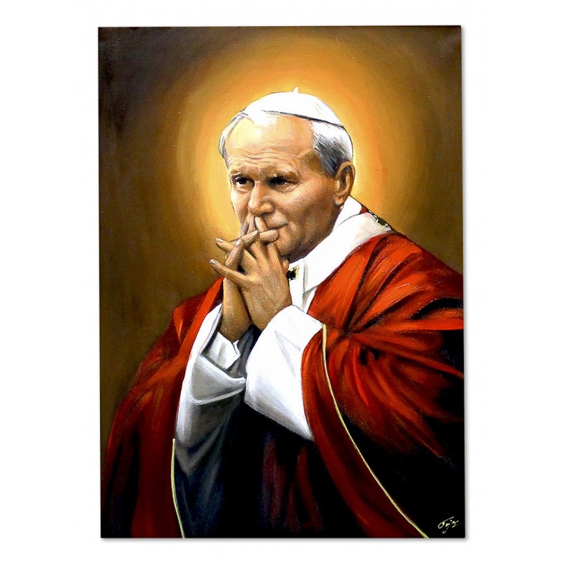  Obraz malowany Papież Jan Paweł II 110x150cm