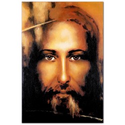  Obraz malowany twarz Jezusa z całunu turyńskiego 80x120cm