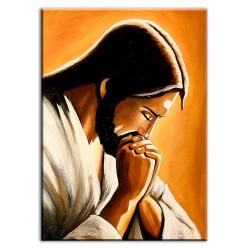  Obraz olejny ręcznie malowany z Jezusem Chrystusem podczas modlitwy 50x70 cm