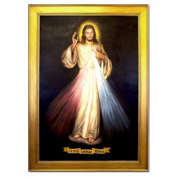 Obraz olejny ręcznie malowany z Jezusem Chrystusem Jezu Ufam Tobie 148x200 cm