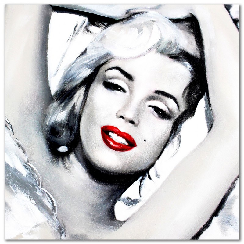 Obraz malowany Marilyn Monroe Portret 90x90cm