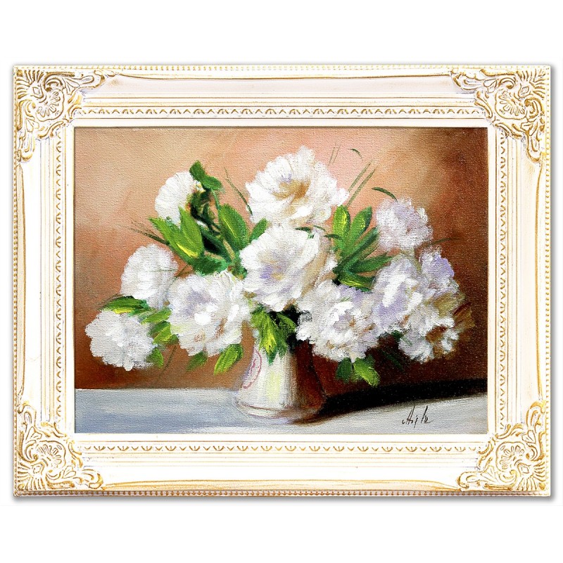  Obraz malowany Białe róże 30x35cm