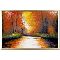  Obraz malowany Jesień w lesie 83x123cm