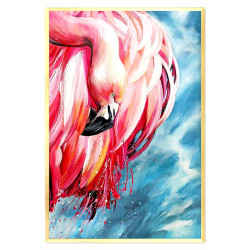  Obraz olejny ręcznie malowany flamingi 63x93cm