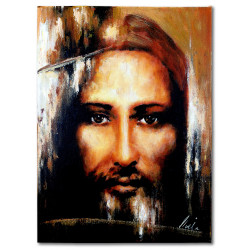  Obraz malowany Twarz Jezusa z Całunu Turyńskiego 30x40cm