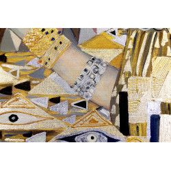 Obraz ręcznie malowany z elementami płatków złota 90x90cm Gustav Klimt Adele Bloch-Bauer I