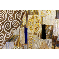  Obraz ręcznie malowany z elementami płatków złota 90x90cm Gustav Klimt Adele Bloch-Bauer I