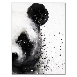  Obraz olejny ręcznie malowany 90x120cm Panda na białym tle