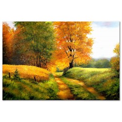  Obraz malowany Droga przez łąkę 60x90cm