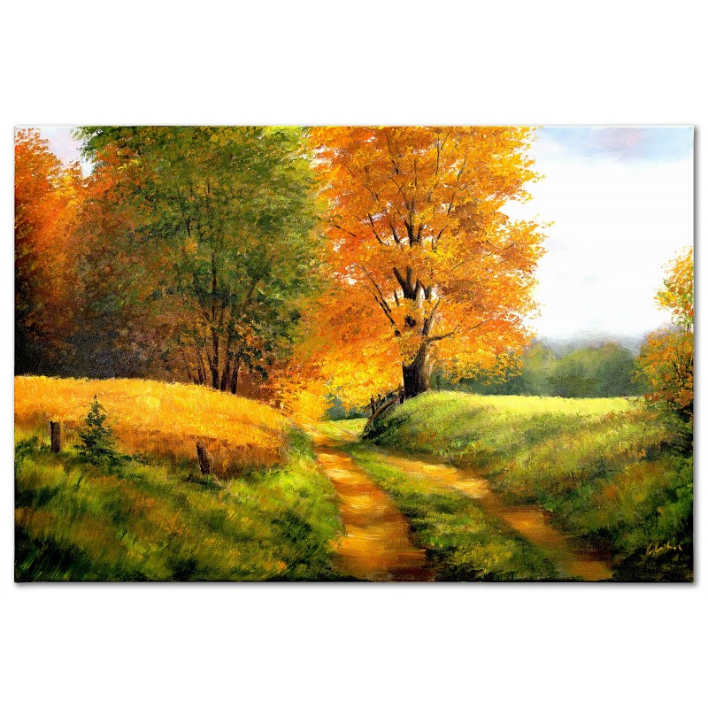  Obraz malowany Droga przez łąkę 60x90cm