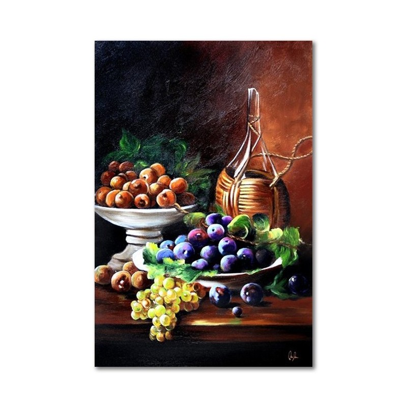  Obraz malowany Śliwki na stole 60x90cm