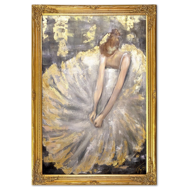  Obraz malowany Złota Baletnica 94x134cm