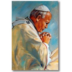 Obraz Jana Pawła II papieża podczas modlitwy 60x90 cm obraz olejny na płótnie