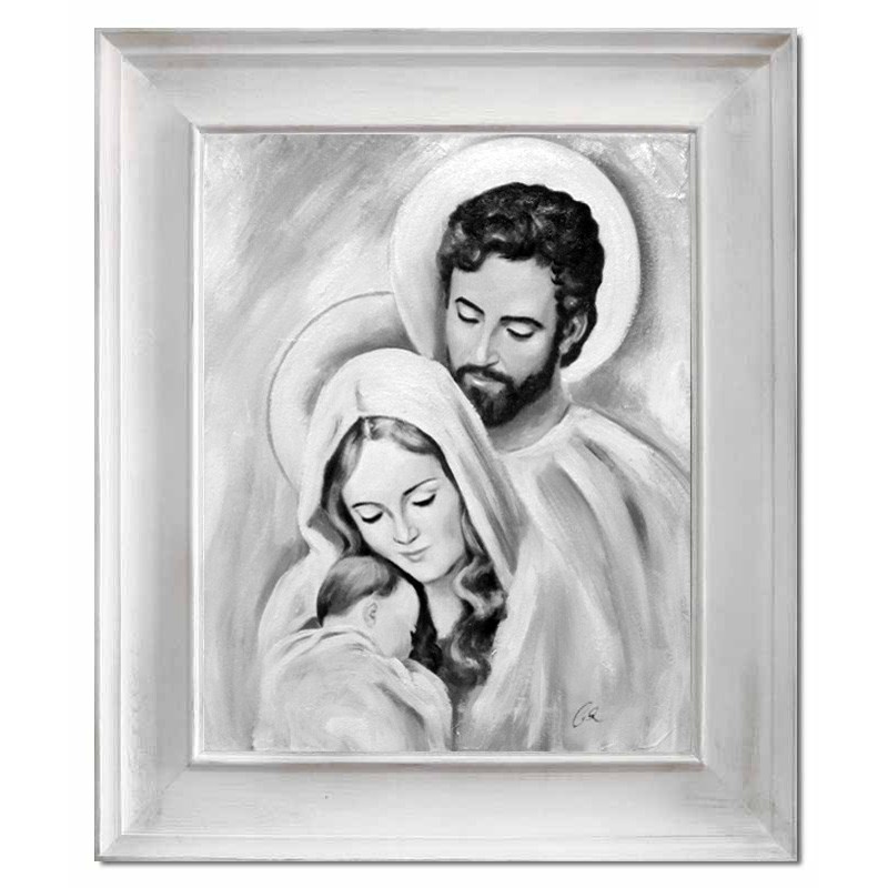  Obraz Świętej Rodziny na ślub 56x66 cm malowany na płótnie olejny