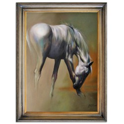  Obraz olejny ręcznie malowany 63x84cm Konie