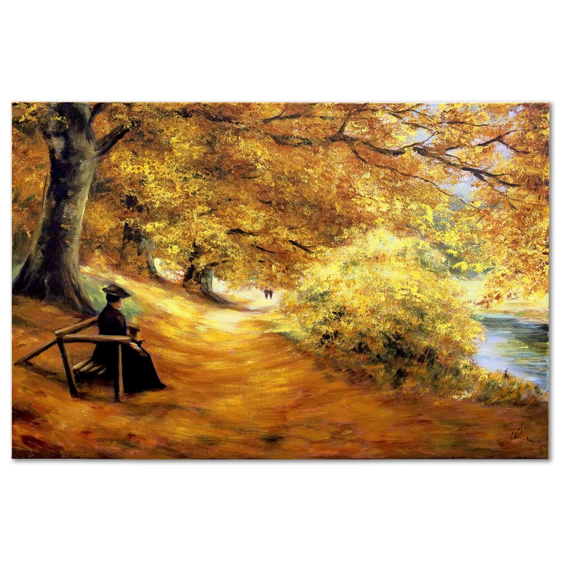  Obraz malowany Hans Andersen Brendekilde A wooded path in autumn 80x120cm