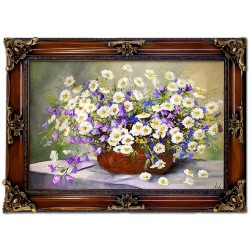  Obraz olejny ręcznie malowany Kwiaty 87x117cm