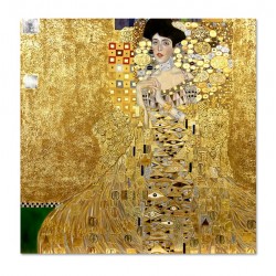 Obraz ręcznie malowany z elementami płatków złota 85x85cm Gustav Klimt Adele Bloch-Bauer I