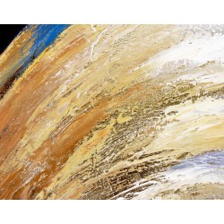  Obrazy malowane z elementami płatków złota Fale 90x90cm x 2 sztuki
