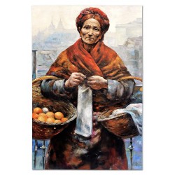 Obraz olejny ręcznie malowany Aleksander Gierymski Żydówka z pomarańczami 60x90cm