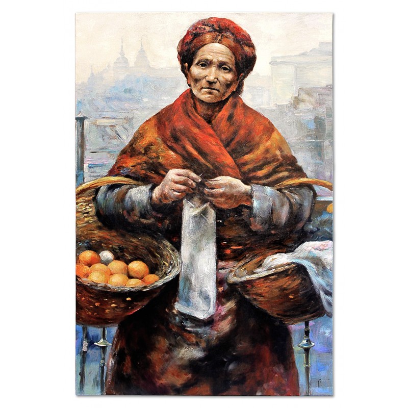  Obraz olejny ręcznie malowany Aleksander Gierymski Żydówka z pomarańczami 60x90cm