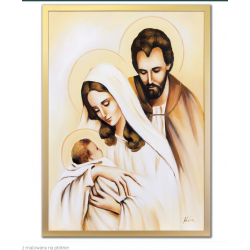  Obraz Świętej Rodziny na ślub 44x54 cm malowany na płótnie olejny