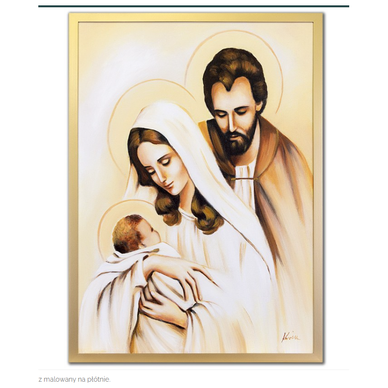 Obraz Świętej Rodziny na ślub 44x54 cm malowany na płótnie olejny