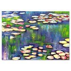  Obraz olejny ręcznie malowany Claude Monet Lilie wodne 110x150cm