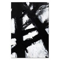  Obraz na płótnie ręcznie malowany czarno-biały 60x90cm Histeria