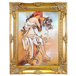Obraz olejny ręcznie malowany Alfons Mucha Lato kopia 37x47cm