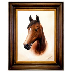 Obraz olejny ręcznie malowany 37x47cm Konie
