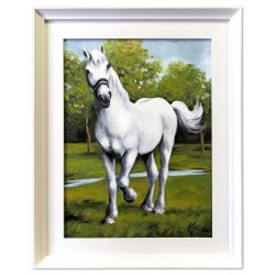 Obraz olejny ręcznie malowany 46x56cm Konie