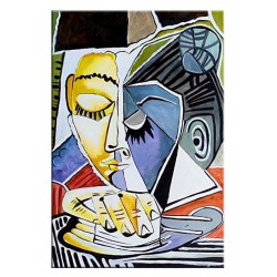  Obraz olejny ręcznie malowany na płótnie 60x90cm Pablo Picasso Głowa czytającej kobiety kopia