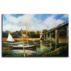  Obraz olejny ręcznie malowany Claude Monet Most w Argenteuil kopia 60x90cm